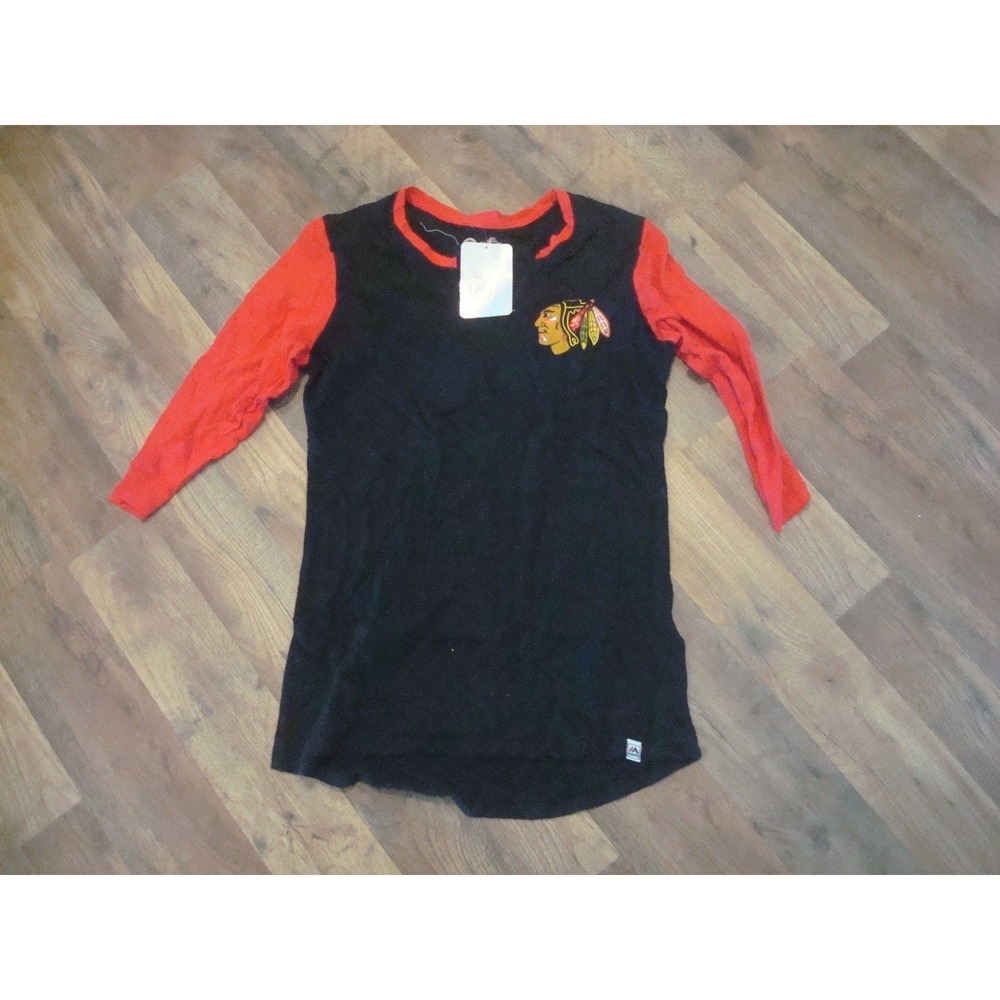 CHICAGO BLACKHAWKS WOMENS LARGE SHIRT 00S Y2K DEADSTOCK VINTAGE ST4